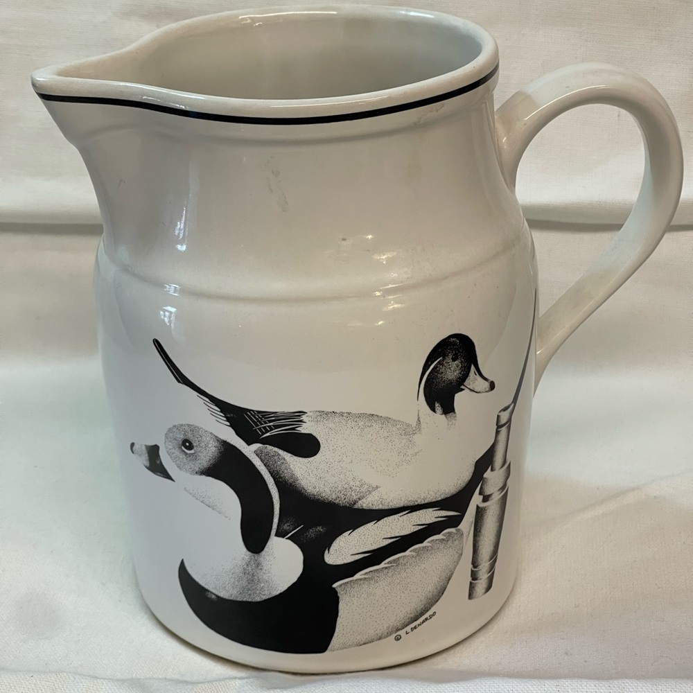 Duck Blind China pitcher by Laura DeNardo